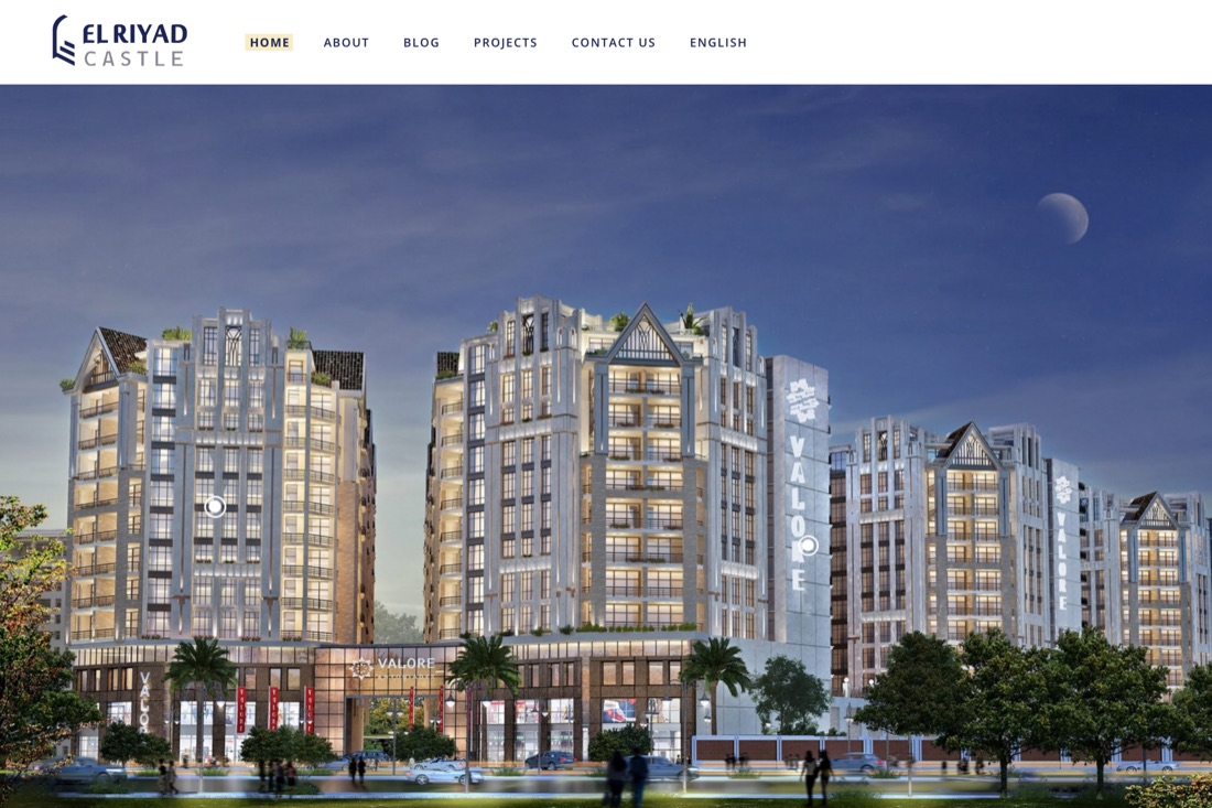 Screenshot of the El Riyad Castle website