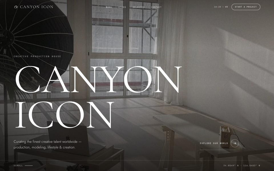 Screenshot of the Canyon Icon website