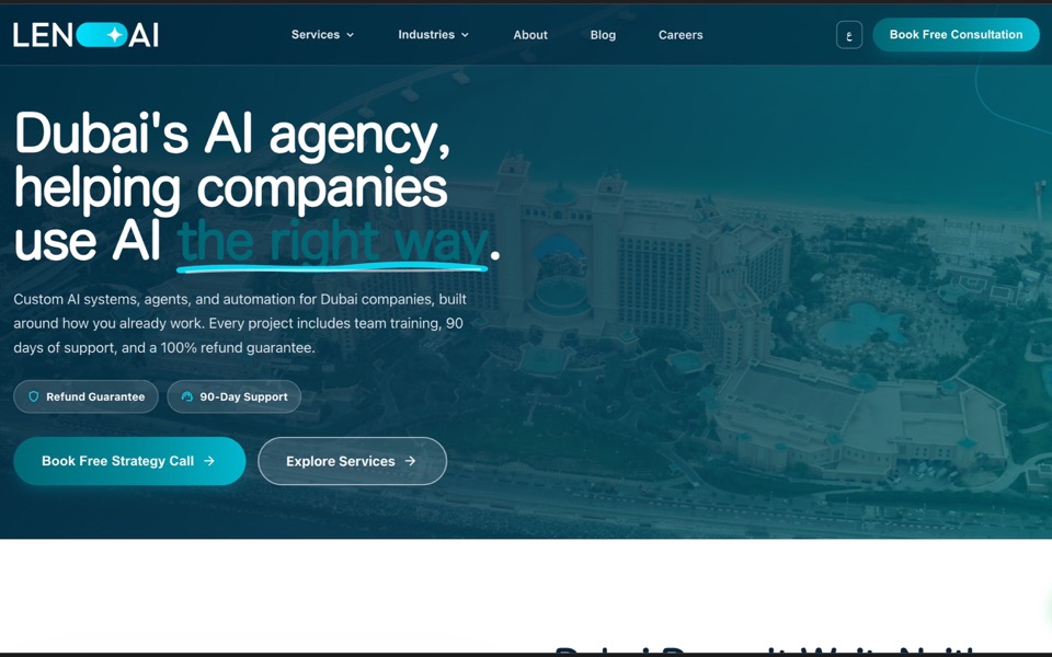Screenshot of the Lenoo AI website